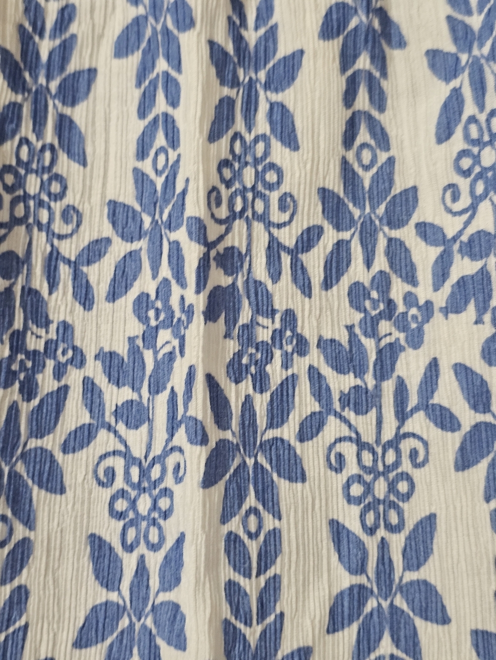 Blue & White Floral Smocked Peasant Top - Picture 5 of 7